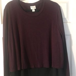 Maroon sweater w/black camisole